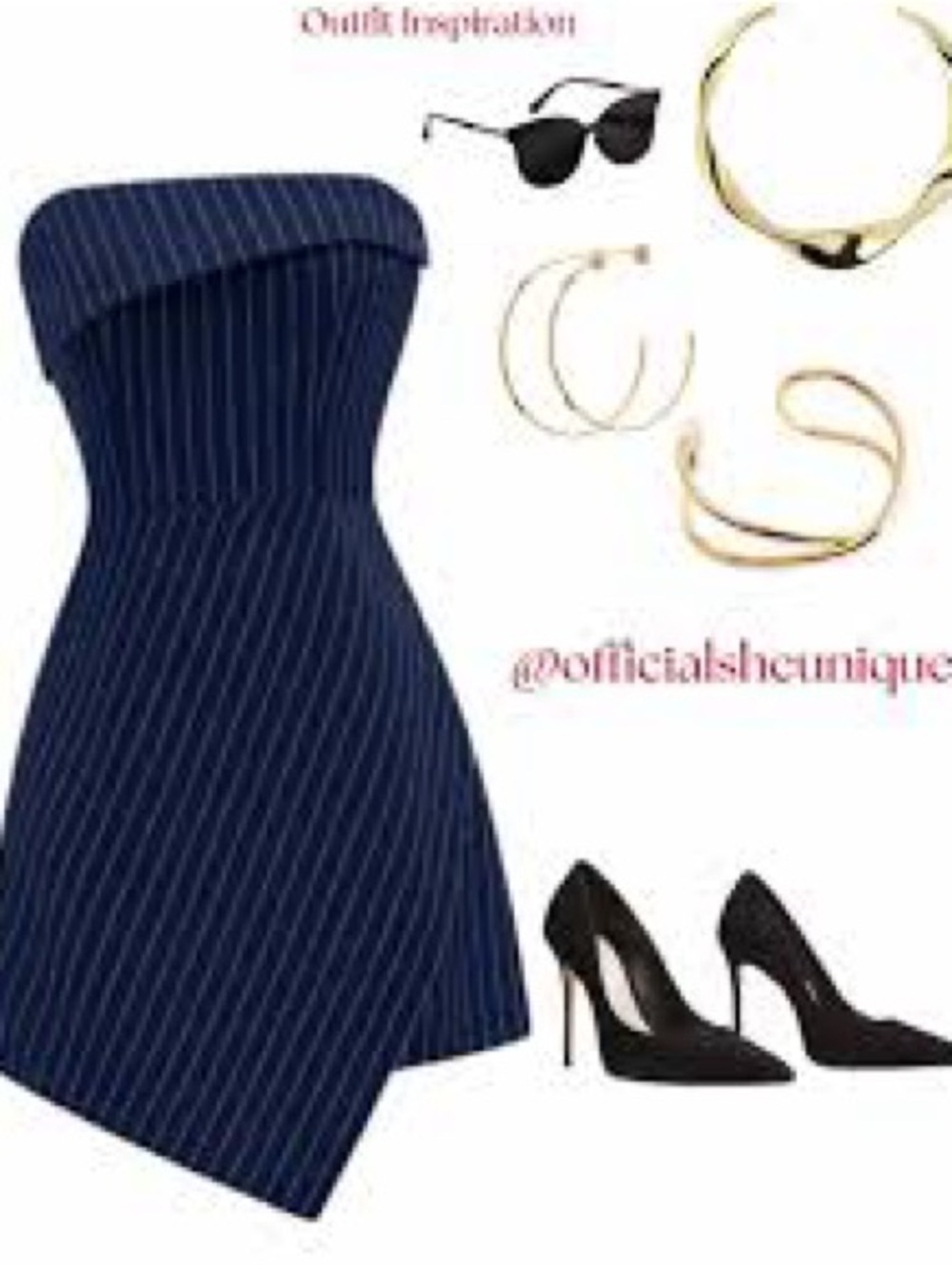 wild fable Black Strapless Pinstripe Bodycon Mini Dress